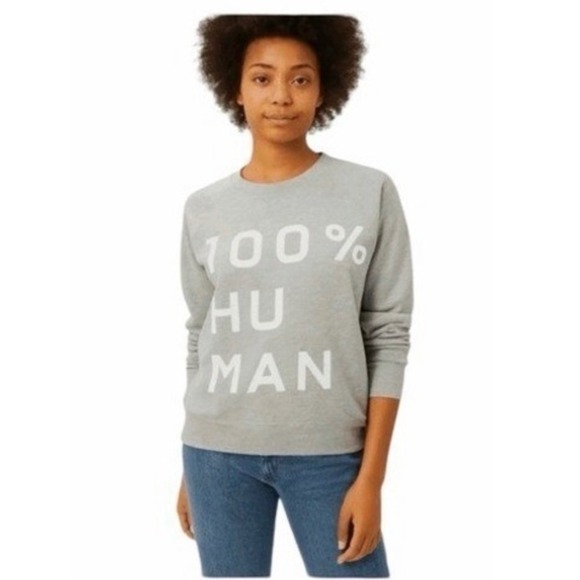 Everlane Tops - Everlane 100% Human French‎ Terry Sweatshirt Gray XS Graphic Pullover Crew Neck